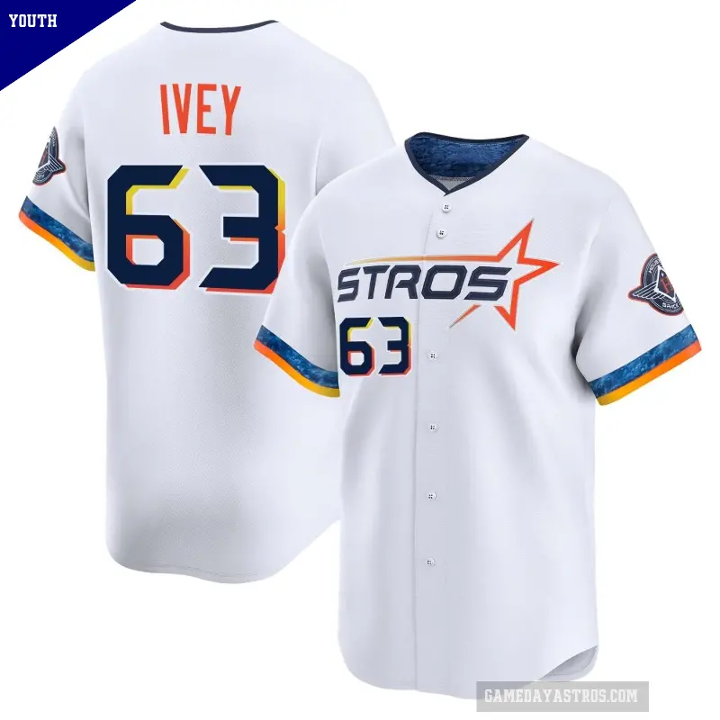 Youth No.63 Tyler Ivey Houston Astros White Limited 2025 City Connect Jersey