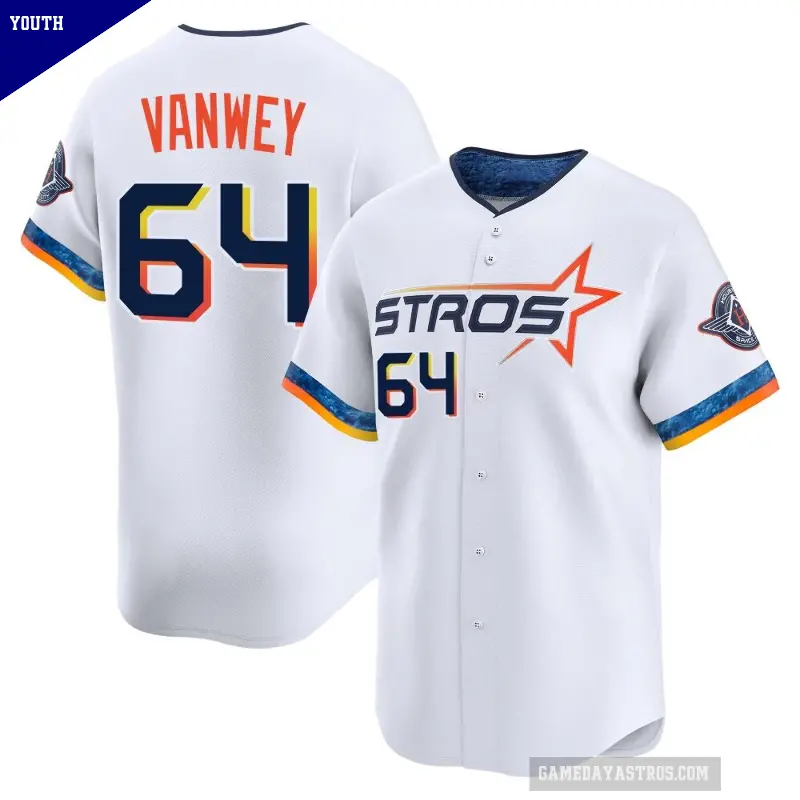 Youth No.64 Logan VanWey Houston Astros White Limited 2025 City Connect Jersey