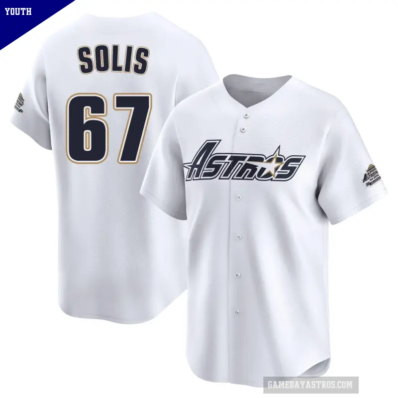 Youth No.67 Jairo Solis Houston Astros White Limited Throwback Cooperstown Collection Jersey