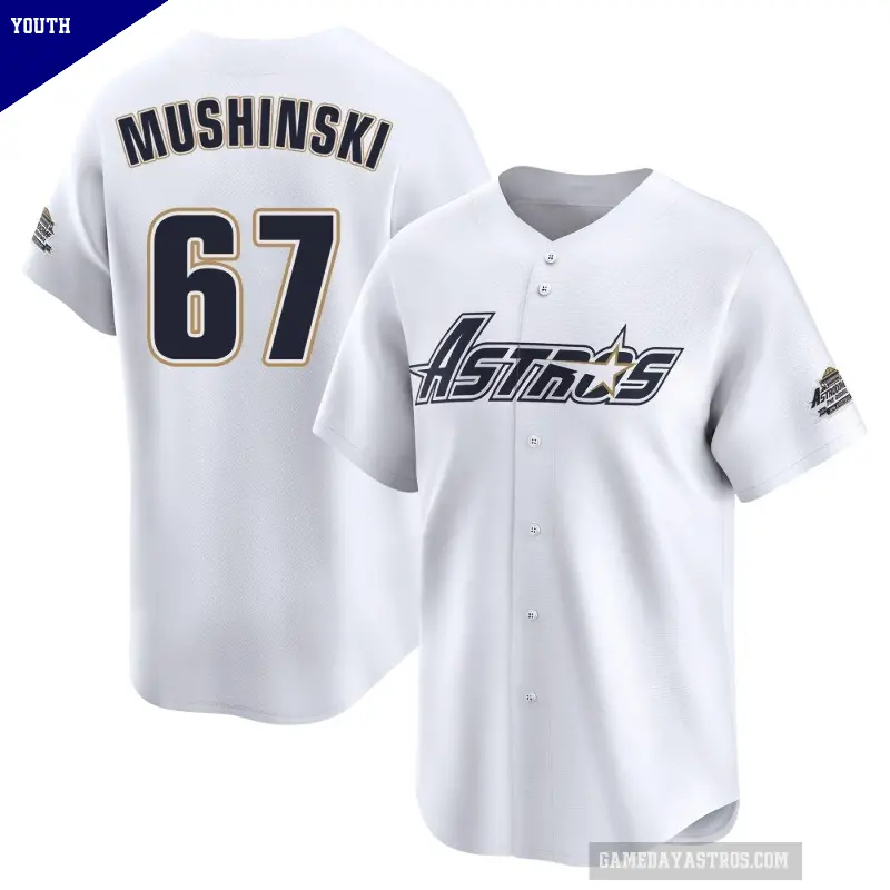 Youth No.67 Parker Mushinski Houston Astros White Limited Throwback Cooperstown Collection Jersey