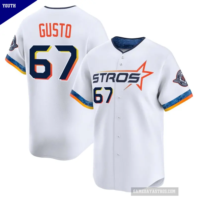 Youth No.67 Ryan Gusto Houston Astros White Limited 2025 City Connect Jersey