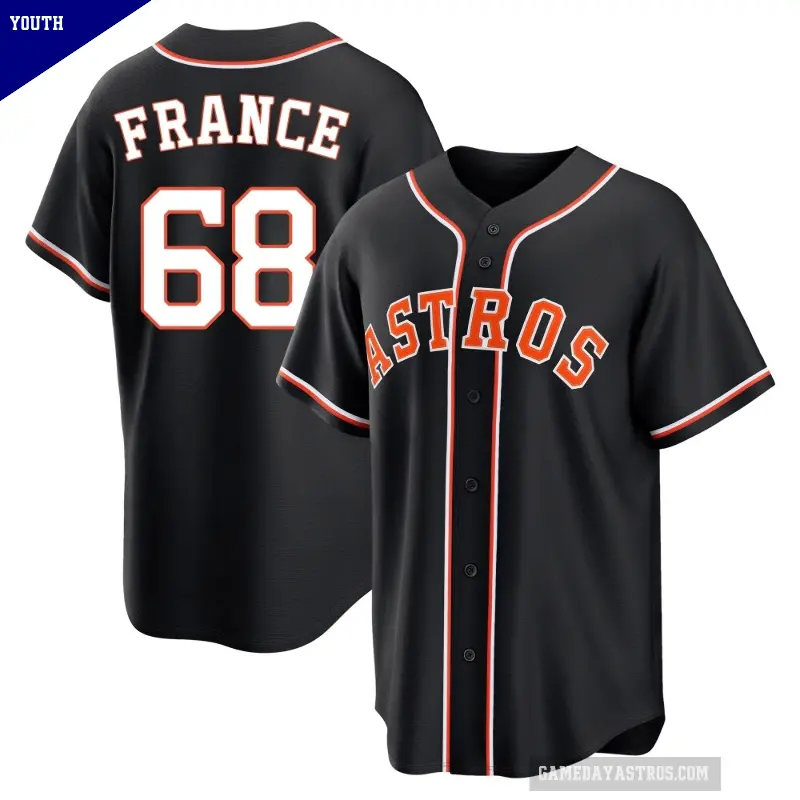 Youth No.68 J.P. France Houston Astros Black Replica Fashion Out Jersey