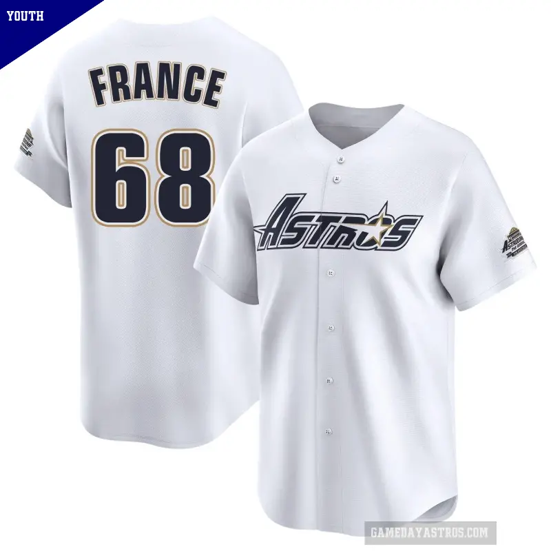 Youth No.68 J.P. France Houston Astros White Limited Throwback Cooperstown Collection Jersey