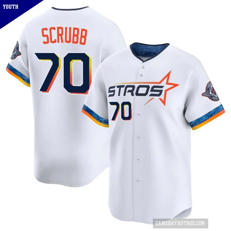 Youth No.70 Andre Scrubb Houston Astros White Limited 2025 City Connect Jersey