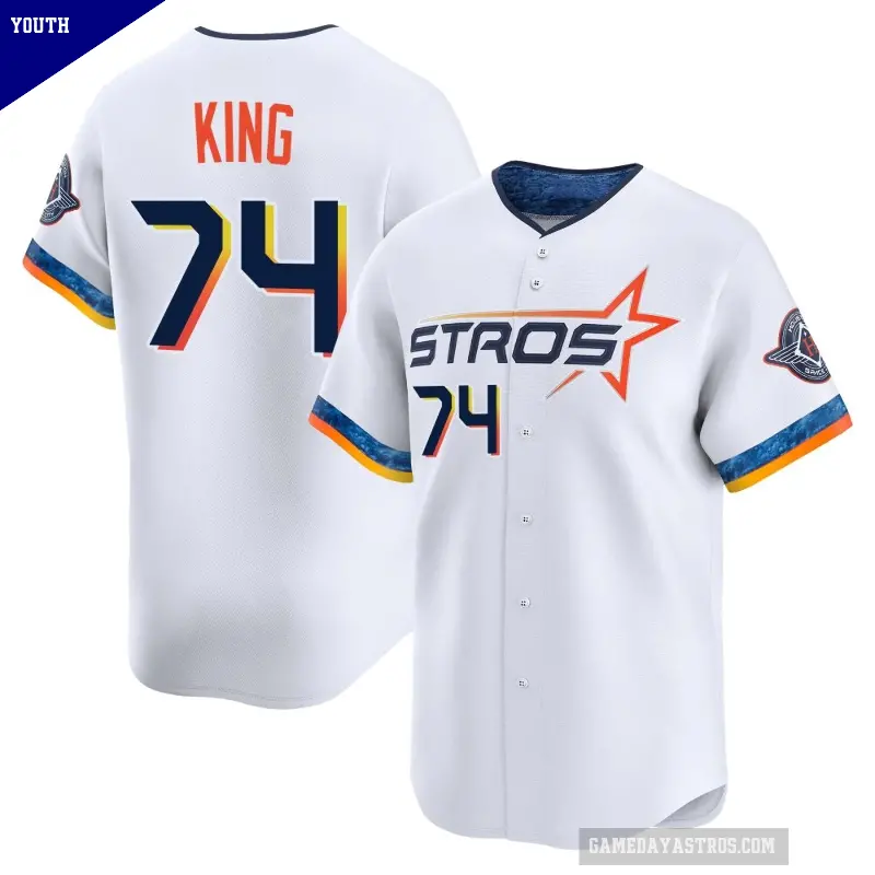Youth No.74 Bryan King Houston Astros White Limited 2025 City Connect Jersey