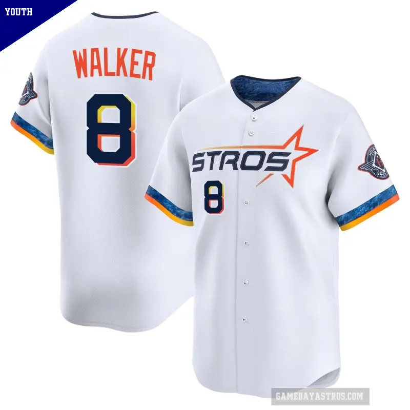 Youth No.8 Christian Walker Houston Astros White Limited 2025 City Connect Jersey