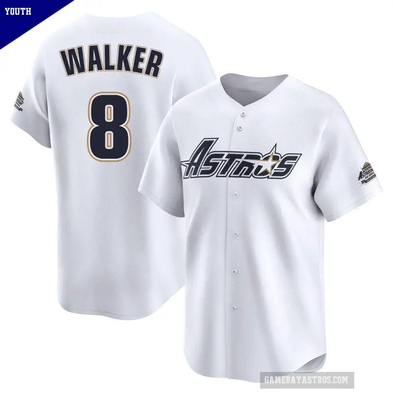 Youth No.8 Christian Walker Houston Astros White Limited Throwback Cooperstown Collection Jersey